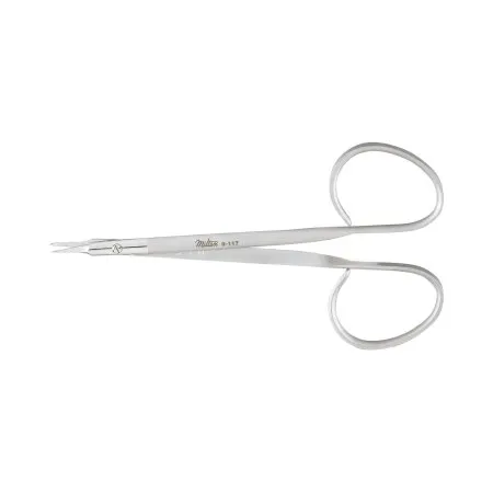 Integra Lifesciences - Miltex - 9-117 - Stitch Scissors Miltex 4-7/8 Inch Length OR Grade German Stainless Steel NonSterile Ribbon Style Finger Ring Handle Curved Blade Sharp Tip / Sharp Tip