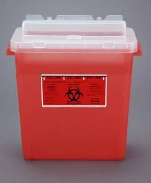Bemis Healthcare - Bemis Sentinel - 333 030 -  Sharps Container  Translucent Red Base 15 H X 13 7/8 L X 6 7/8 W Inch Horizontal Entry 3 Gallon