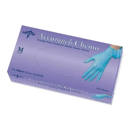 Medline - AccuTouch - MDS192085 - Exam Glove AccuTouch Medium NonSterile Nitrile Standard Cuff Length Fully Textured Blue Chemo Tested