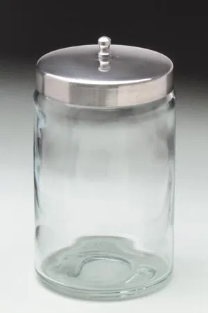 Tech-Med Services - 4012 - Flint Glass Jars, Unlabeled, Stainless Steel Lids, 6/cs