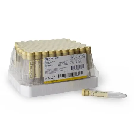 BD Becton Dickinson - BD Vacutainer - 364980 -   Urinalysis Tube Conical Bottom Plain 16 X 100 mm 8 mL Yellow Conventional Closure Plastic Tube