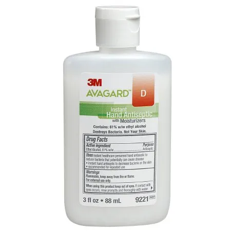 3M - 9221 - Avagard D Hand Sanitizer Avagard D 3 oz. Ethyl Alcohol Gel Bottle