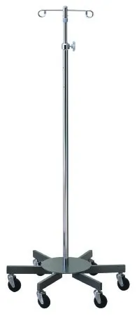McKesson - 81-43408 - Infusion Pump Stand Floor Stand McKesson 2-Hook 6-Leg  3 Inch Rubber Wheel  Ball-Bearing Casters  26 Inch Diameter Epoxy-Coated Steel Base