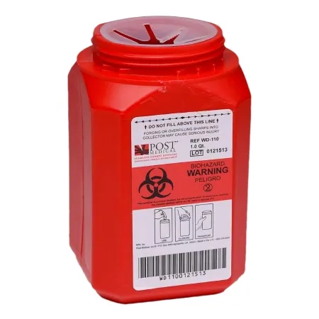 Post Medical - WD-110 - Sharps Container Red Base Vertical Entry 0.25 Gallon