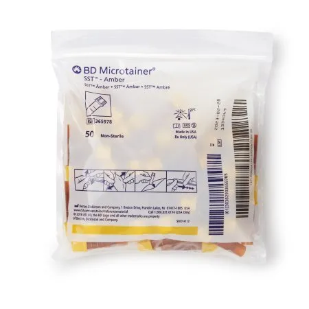BD Becton Dickinson - 365978 - BD Microtainer SST BD Microtainer SST Capillary Blood Collection Tube Clot Activator / Separator Gel Additive 400 µL to 600 µL BD Microgard Closure Plastic Tube