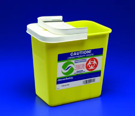 Cardinal - SharpSafety - 8989PG2 -  Chemotherapy Waste Container  Yellow Base 26 H X 18 1/4 W X 12 3/4 D Inch Horizontal Entry 18 Gallon