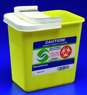 Cardinal - SharpSafety - 8931PG2 - Chemotherapy Waste Container SharpSafety Yellow Base 18-3/4 H X 12-3/4 D X 18-1/4 W Inch Vertical Entry 12 Gallon