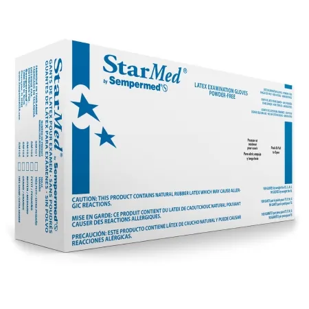 Sempermed USA - StarMed - SM101 - Exam Glove Starmed X-small Nonsterile Latex Standard Cuff Length Fully Textured White Not Rated