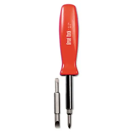 Great Neck - GNS-SD4BC - 4 In-1 Screwdriver W/interchangeable Phillips/standard Bits, Assorted Colors