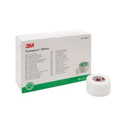 3m - 3m Transpore White - 1534-1 - Medical Tape 3m Transpore White White 1 Inch X 10 Yard Plastic Nonsterile