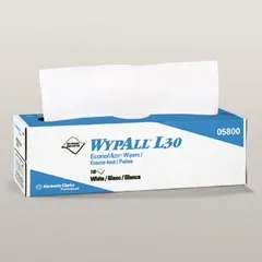 Lagasse - WypAll L30 - KCC05800 - Task Wipe Wypall L30 Light Duty White Nonsterile Double Re-creped 9-4/5 X 16-2/5 Inch Disposable