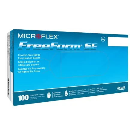 Microflex Medical - FFS-700-M - FreeForm SE Exam Glove FreeForm SE Medium NonSterile Nitrile Standard Cuff Length Textured Fingertips Blue Not Rated
