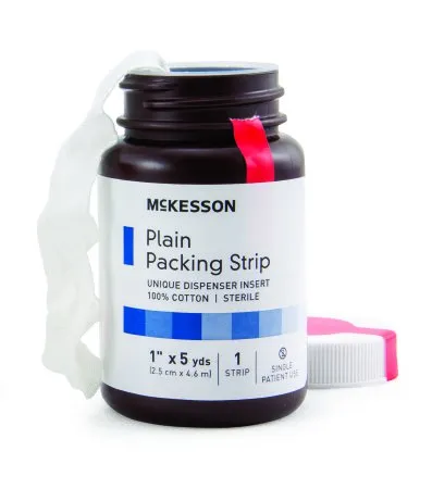 McKesson - 61-59320 - Wound Packing Strip Non impregnated 1 Inch X 5 Yard Sterile Plain