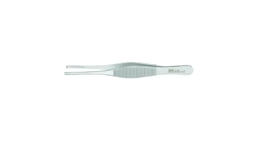 Integra Lifesciences - Miltex - 6-128 - Tissue Forceps Miltex Heaney 5-1/2 Inch Length Or Grade German Stainless Steel Nonsterile Nonlocking Thumb Handle Straight Serrated Tip With 2 X 3 Teeth