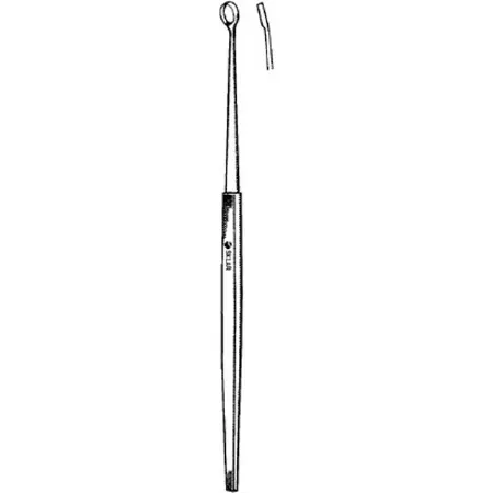 Sklar - 06-4007 - Dermal Curette Sklar Cannon 5-3/4 Inch Length Solid Handle Size 5 Tip Straight Fenestrated Oval Tip With Sharp Edge