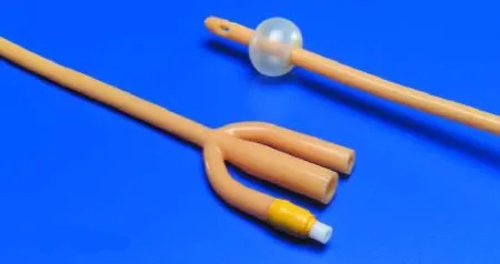 Cardinal - Dover - 8887688169 -  Foley Catheter  3 Way Standard Tip 5 cc Balloon 16 Fr. Silicone Elastomer Coated Latex