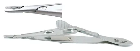 Integra Lifesciences - 18-1800 - Needle Holder 5-1/4 Inch Length Serrated Jaws Spring Handle
