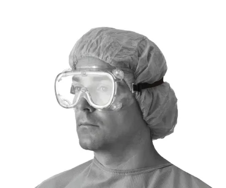 Medline - NON24776 - Protective Goggles Vented Temple Clear Tint Clear Frame Elastic Strap One Size Fits Most