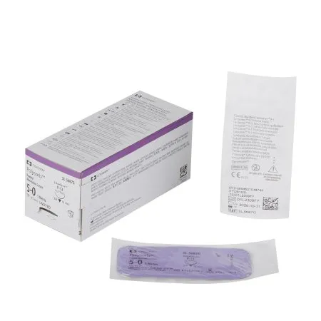 Cardinal Covidien - Polysorb - SL-5687G - Medtronic / Covidien  Absorbable Suture with Needle  Polyester P 13 3/8 Circle Precision Reverse Cutting Needle Size 5 0 Braided