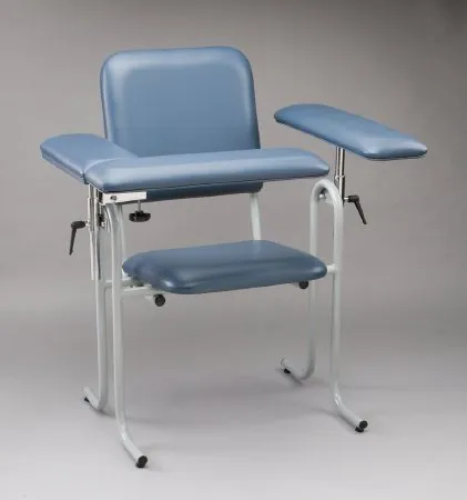McKesson - From: 63-20USUF-1 To: 63-20USUFX-1 - Blood Drawing Chair 1 Straight Arm / 1 Flip Up Arm Blue