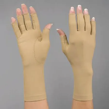 Patterson medical - Rolyan - 519003 - Compression Gloves Rolyan Full Finger Large Over-the-Wrist Length Hand Specific Pair Lycra / Spandex