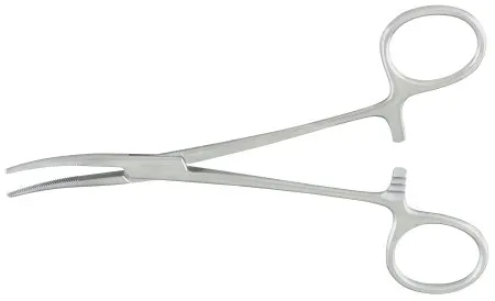 McKesson - McKesson Argent - 43-1-442 - Hemostatic Forceps McKesson Argent Kelly 5-1/2 Inch Length Surgical Grade Stainless Steel NonSterile Ratchet Lock Finger Ring Handle Curved