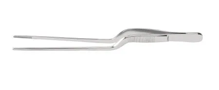 McKesson - 43-1-605 - Argent Dressing Forceps Argent Gruenwald Jansen 6 1/2 Inch Length Surgical Grade Stainless Steel NonSterile NonLocking Bayonet Handle Straight Serrated Tips