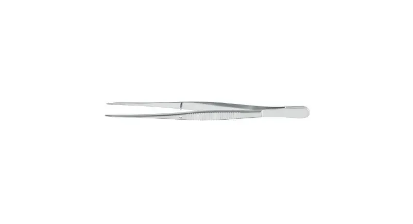 McKesson - McKesson Argent - 43-1-749 - Dressing Forceps McKesson Argent Semken 5 Inch Length Surgical Grade Stainless Steel NonSterile NonLocking Thumb Handle Curved Serrated Tips