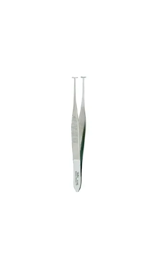 Integra Lifesciences - Miltex - 18-897 - Tissue Forceps Miltex Green 4 Inch Length Or Grade German Stainless Steel Nonsterile Nonlocking Thumb Handle Straight T-shape Tips With 8 X 9 Teeth