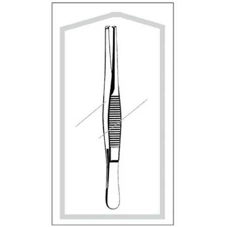 Sklar - Econo - 96-2578 - Tissue Forceps Econo 5 Inch Length Floor Grade Pakistan Stainless Steel Sterile Nonlocking Thumb Handle Straight Serrated Tips With 1 X 2 Teeth