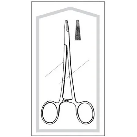 Sklar - Econo - 96-2580 - Needle Holder Econo 5-1/2 Inch Length Straight Serrated Tip Finger Ring Handle