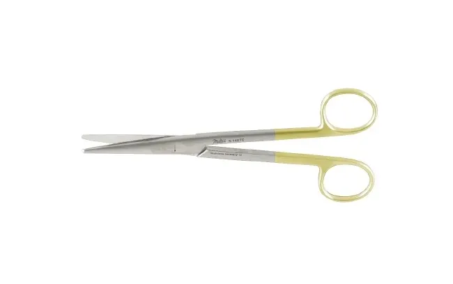 Integra Lifesciences - Miltex - 5-140TC - Dissecting Scissors Miltex Mayo 6-3/4 Inch Length Or Grade German Stainless Steel / Tungsten Carbide Nonsterile Finger Ring Handle Straight Rounded Blades Blunt Tip / Blunt Tip