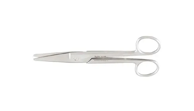 Integra Lifesciences - Miltex - 5-148 - Dissecting Scissors Miltex Mayo-Noble 6-1/2 Inch Length OR Grade German Stainless Steel NonSterile Finger Ring Handle Straight Beveled Blades Blunt Tip / Blunt Tip