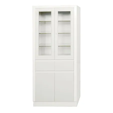 UMF Medical - 7142 - Storage-Supply Cabinet  7142 with Upper Section  Two -2- doors  Two -2- drawers  31-5"W x 67"H x 15-5"D  Quiet White -DROP SHIP ONLY-