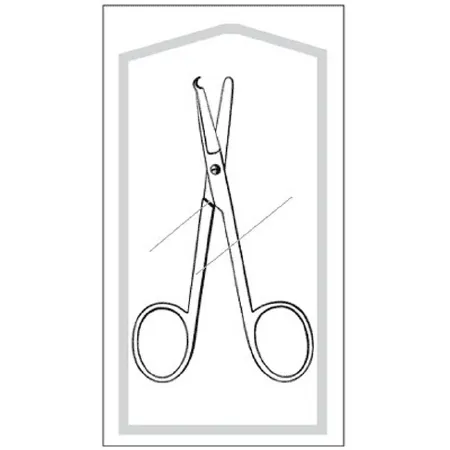 Sklar Instruments - 96-2596 - Stitch Scissors, Econo&#153;, Spencer-Littauer, 4 &frac12;&#148; Length, Floor Grade Pakistan Stainless Steel, Sterile, Finger Ring Handle, Straight Blunt Tip/Blunt Tip, Disposable, 50/cs