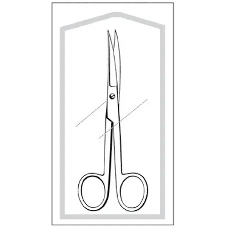 Sklar - Econo - 96-2527 - Operating Scissors Econo 5-1/2 Inch Length Floor Grade Stainless Steel Sterile Finger Ring Handle Curved Sharp Tip / Sharp Tip