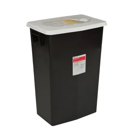 Cardinal - SharpSafety - 8608RC -  RCRA Waste Container  Black Base 17 3/4 H X 11 D X 15 1/2 W Inch Vertical Entry 8 Gallon