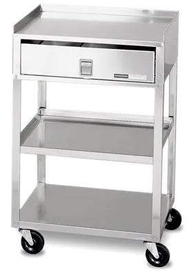 Fabrication Enterprises - 00-4018 - Mobile Stand - Stainless Steel - 2-shelf with drawer