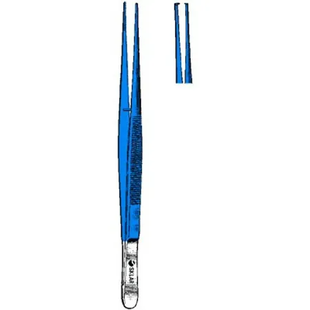 Sklar - 91-5413 - Dressing Forceps Sklar Blue Electrosurgical Potts-smith 8-1/4 Inch Length Or Grade Coated Stainless Steel Nonsterile Nonlocking Thumb Handle Straight Serrated Tips With 1 X 2 Teeth
