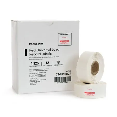 McKesson - 73-URL012R - Brand Sterilization Load Record Label Brand Steam / EO Gas / Sterrad Sterilization System