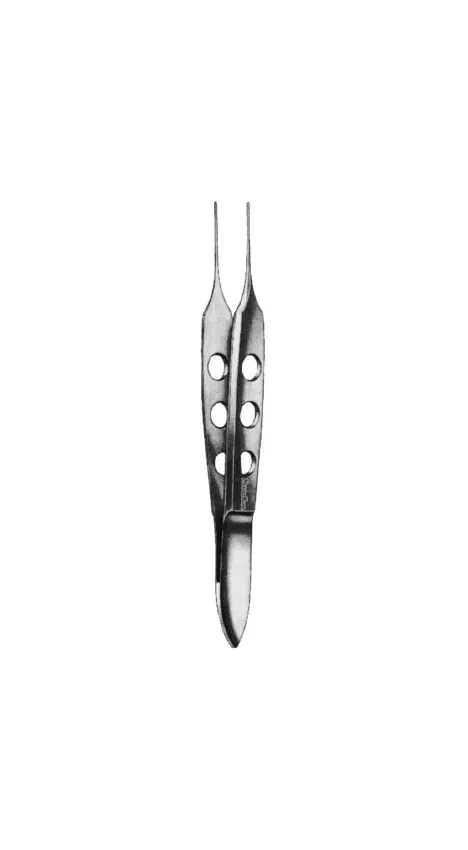Integra Lifesciences - MeisterHand - MH18-866 - Dressing Forceps Meisterhand Bishop-harmon 3-3/8 Inch Length Surgical Grade German Stainless Steel Nonsterile Nonlocking Fenestrated Thumb Handle Straight Fine, Cross Serrated Tips
