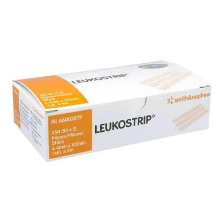 Smith & Nephew - Leukostrip - 66002879 - Skin Closure Strip Leukostrip 1/4 X 4 Inch Nonwoven Material Flexible Strip White