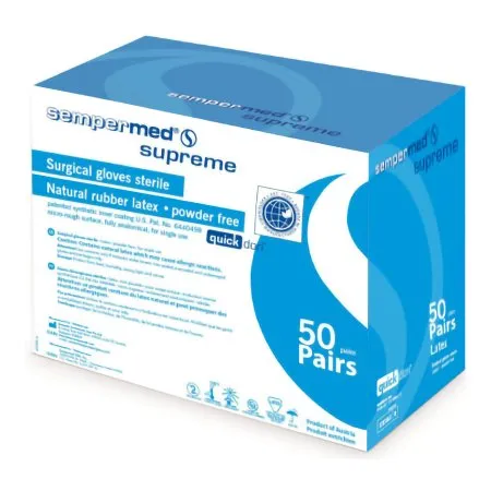 Sempermed USA - Sempermed Supreme - SPFP650 - Surgical Glove Sempermed Supreme Size 6.5 Sterile Latex Standard Cuff Length Fully Textured Ivory Not Chemo Approved