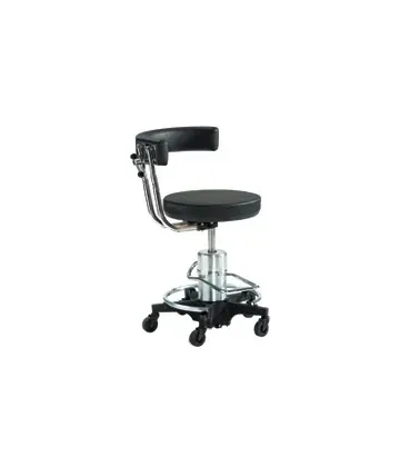 Reliance Medical Products - 500 Series - 556 - Exam Stool 500 Series Backrest Hydraulic Height Adjustment 5 Casters Black