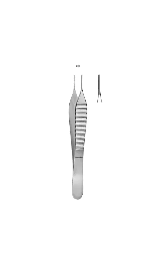 Integra Lifesciences - Meisterhand - Mh6-121 - Tissue Forceps Meisterhand Adson 4-3/4 Inch Length Surgical Grade German Stainless Steel Nonsterile Nonlocking Thumb Handle Straight Delicate, Cross Serrated Tips With 1 X 2 Teeth