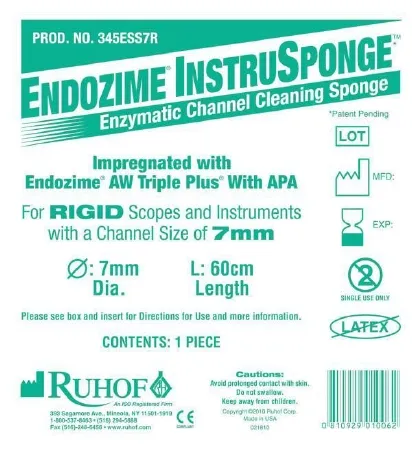 Ruhof Healthcare - Endozime InstruSponge - 345ESS7R - Instrument Cleaning Sponge Endozime Instrusponge
