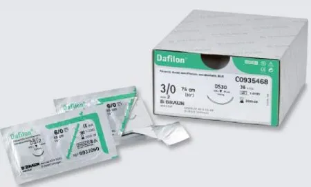 Tissue Seal - Dafilon - C0936227 - Nonabsorbable Suture With Needle Dafilon Polyamide Dsmp19 3/8 Circle Reverse Cutting Needle Size 5 - 0 Monofilament