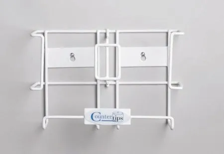 Dukal - Countertips - 4064 - Glove Box Holder Countertips Horizontal or Vertical Mounted 2-Box Capacity White 7-1/2 X 11-3/4 Inch Coated Wire