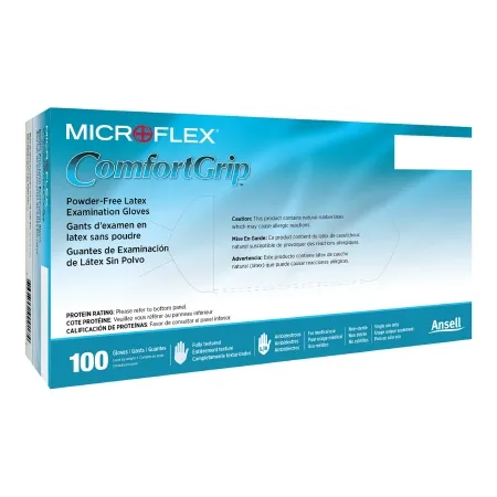 Microflex Medical - COMFORTGrip - CFG-900-L - Exam Glove COMFORTGrip Large NonSterile Latex Standard Cuff Length Fully Textured Natural Not Rated