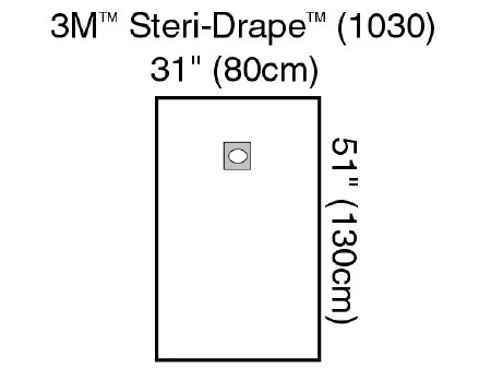 3m - 1030 - Medium Drape With Adhesive Aperture, 31" X 51", 10/Bx, 4 Bx/Cs (Continental Us+hi Only)